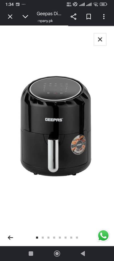 Brand New Geepas 3.5L Digital Air Fryer (GAF37512N) - Box Packed