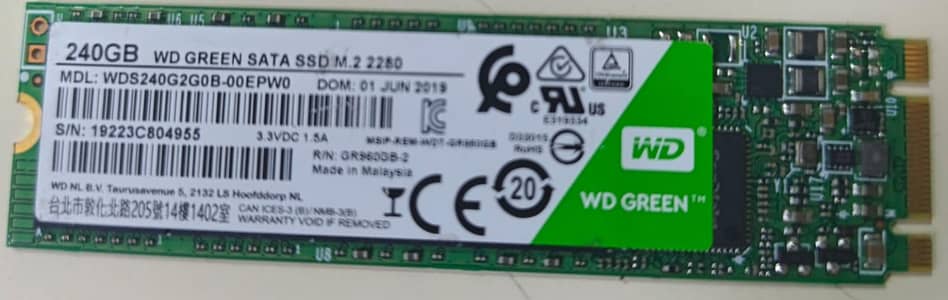 NVMe SSD 256GB m2 WD western
