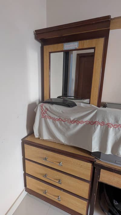 1 dressing table with cupboard and 3 draws