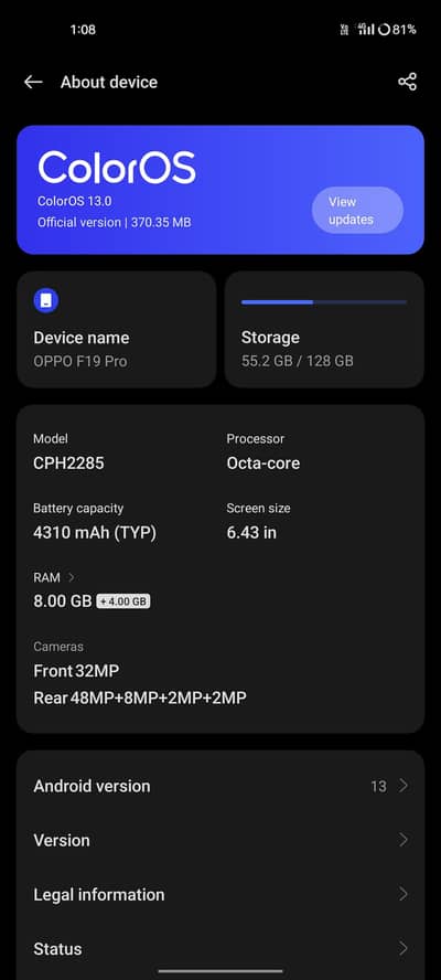 OPPO f19 Pro