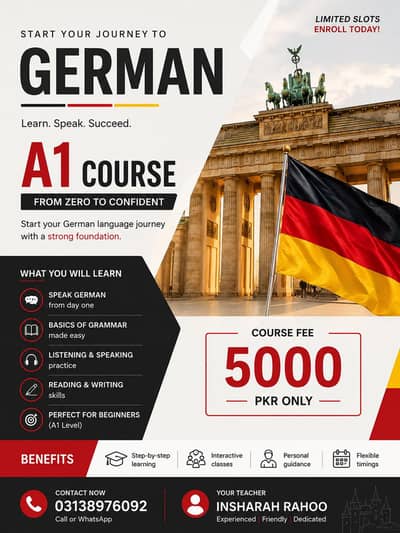 German A1 Language Course – Learn from Scratch | Only Rs. 5,000