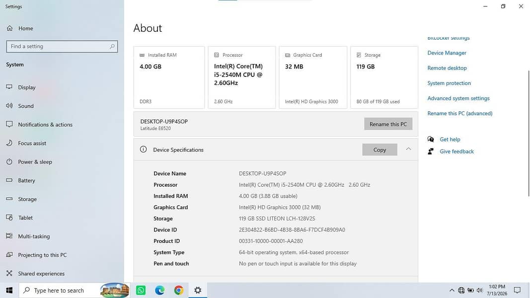 Dell Latitude E6520 6