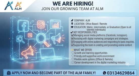 Office and Online Work Jobs Available Male/Female (Lahore)