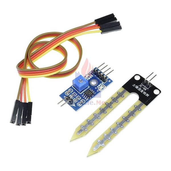 Soil and Moisture Sensor Module (spade, LM393 comparator board, with cables and LEDs)