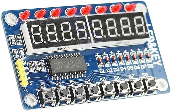 TM1638 8 Digit 7 Segment Display With Led’s and Switches