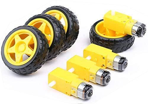 Pack of 4 DC 3-6V Smart Robot Car Tyre Wheel Gear Motor Set