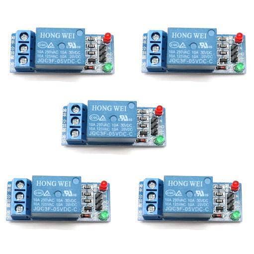 5 Pieces- 5V Relay module 10A 250V AC for Arduino