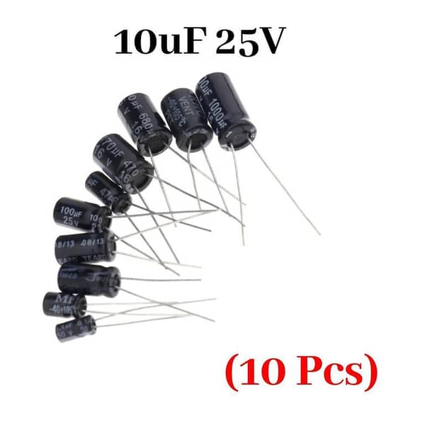 10 Pcs- 10uF 25V capacitor electrolytic capacitors