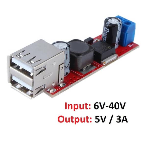 Double USB Car Charger Module input 6v to 40v Output Fix 5V 3A DC to DC Step Down Converter Module For Vehicle Mobile Charger