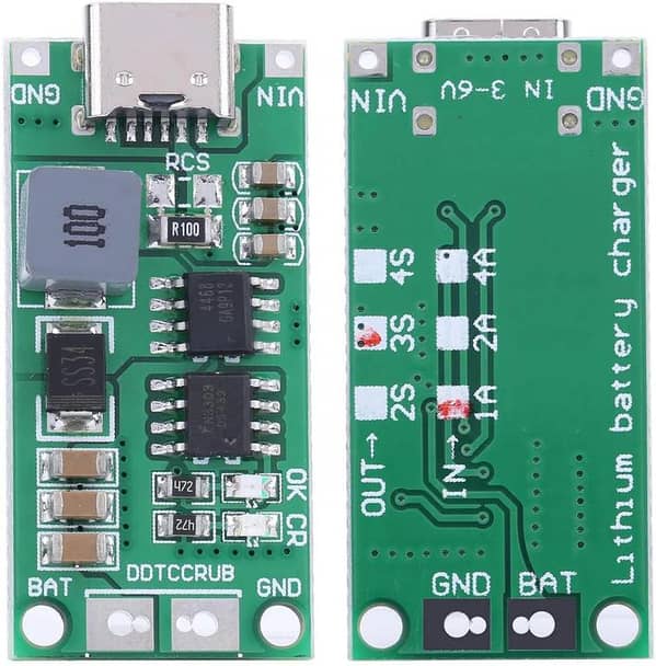 4S-3A Li-ion Battery Charging Module with Boost and BMS Protection
