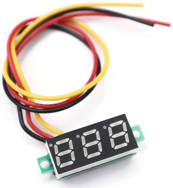 3 Wire 0.1V to 100V Red LED Display Mini DC Voltmeter