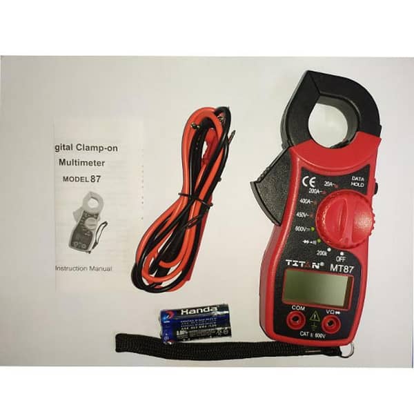 MT87 Digital Clamp Meter – AC Current Multimeter, New Version, Red