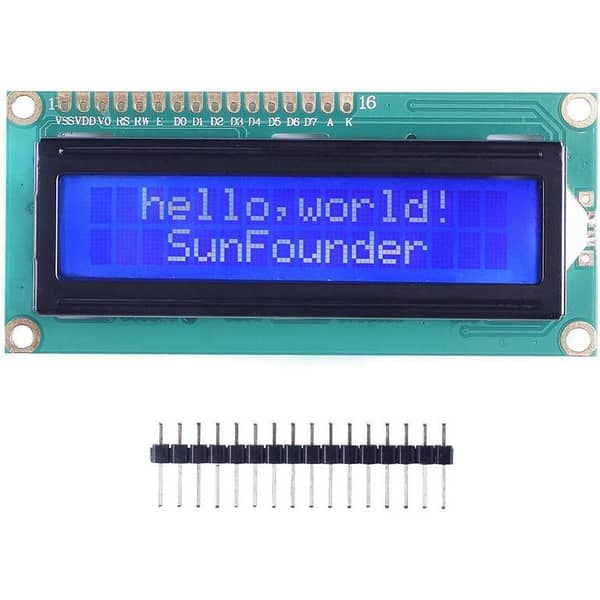 16x2 Character LCD Module Blue Background