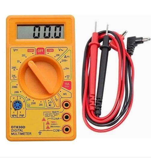 Digital Multimeter DT830D | DC/AC Voltmeter Ampere Ohm Meter | DMM Test Probe Tool Kit