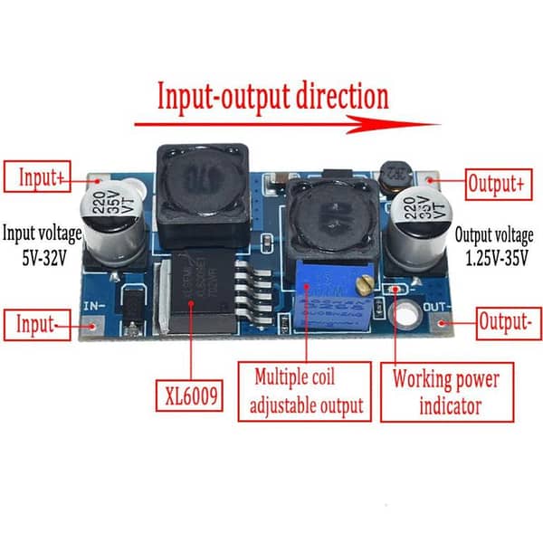 Buck-Boost Module XL6009 Adjustable DC-DC Step Up Down Voltage Converter Regulator 3A 4-32V To 1.2-35V Auto Solar Wind Power