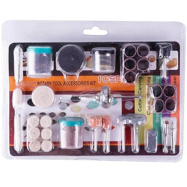 105 Pcs Rotary Power Tool Set Mini Drill Kit Fits 1/8" Shank Sanding Polishing Cutting Grinding Tool Polishing Accessory Bit