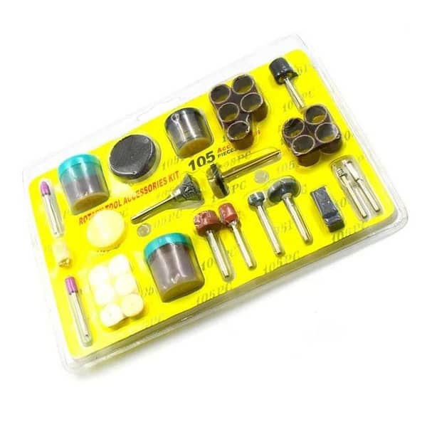 105pcs Rotary Tool Accessories Kit — Dremel Compatible Grinding, Cutting, Polishing, Sanding Set