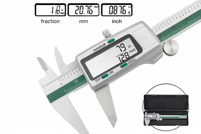 ET50 Caliper: 6-Inch Digital Vernier Caliper in Stainless Steel with LCD Display