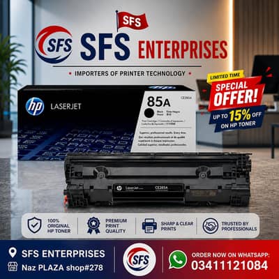 HP 85A Black LaserJet Toner Cartridge (CE285A)