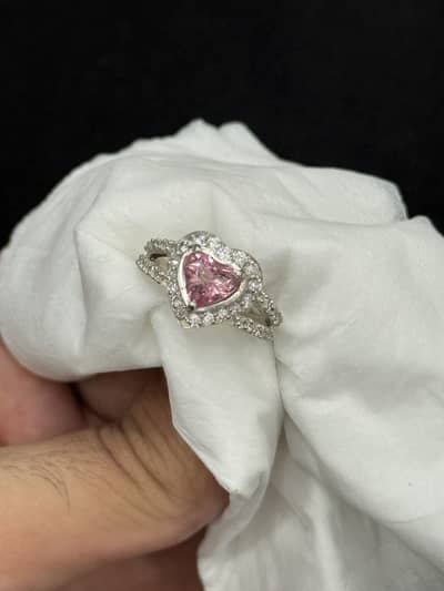 Silver Ring Pink Tourmaline Stone Afghanistan