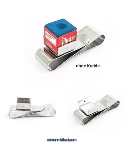 Cue Chalk Holder, magnetic, Metal, Nickel Silver