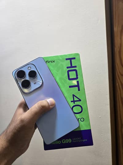 Infinix Hot 40 Pro 8/256 PTA 9/10 Condition with Box Cable