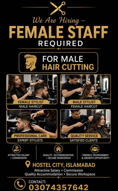 we required female staff for male hair cutting