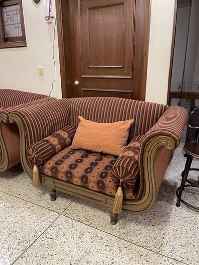 Complete Sofa Set with Cushions For Sale.
