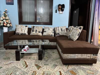 L shape sofa 5 seater with centre table