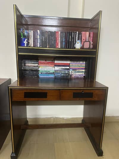 Solid Wood Study Desk with Bookshelf- Malik Brothers Furniture