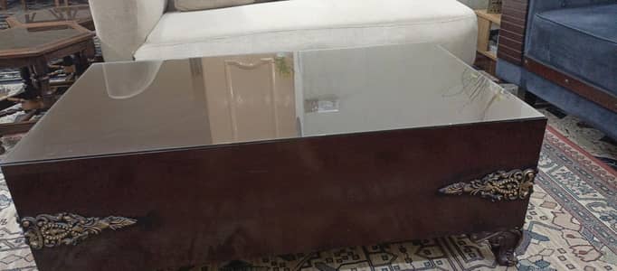 sofa table with glass