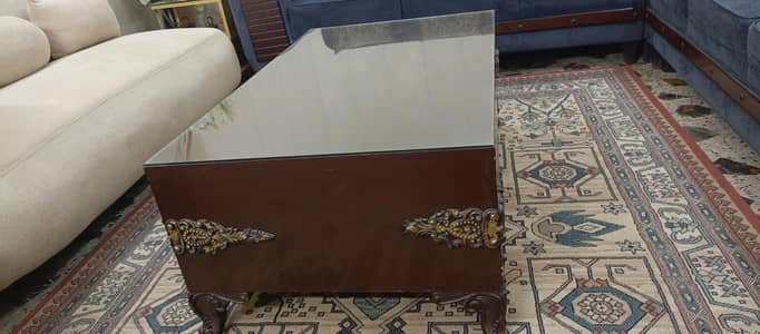 sofa table with glass