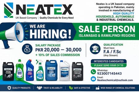 Need sales executives in islamabad &Rawalpindi