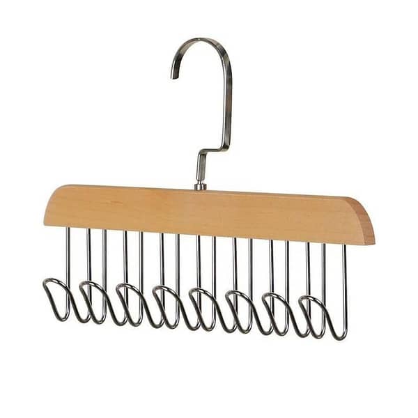 Wooden Clothes Hanger with 8 Metal Hooks, Modern Vintage Style, Used for Support and Hanging for All Kinds of Clothes
