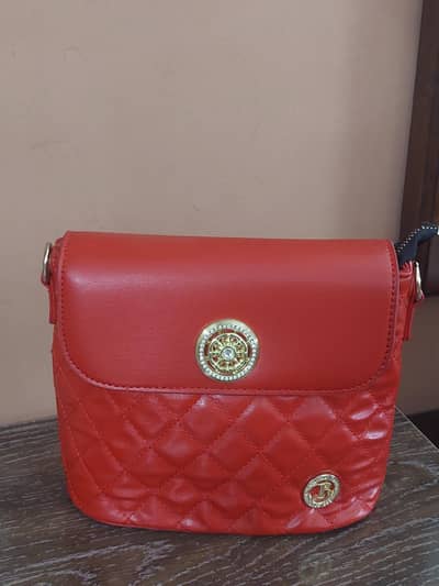 Christina Rocco Red leather shoulder bag
