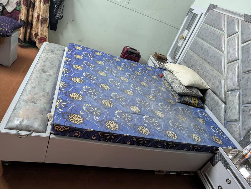 Bed set || wooden bed || solid bed || bed with side table || 1