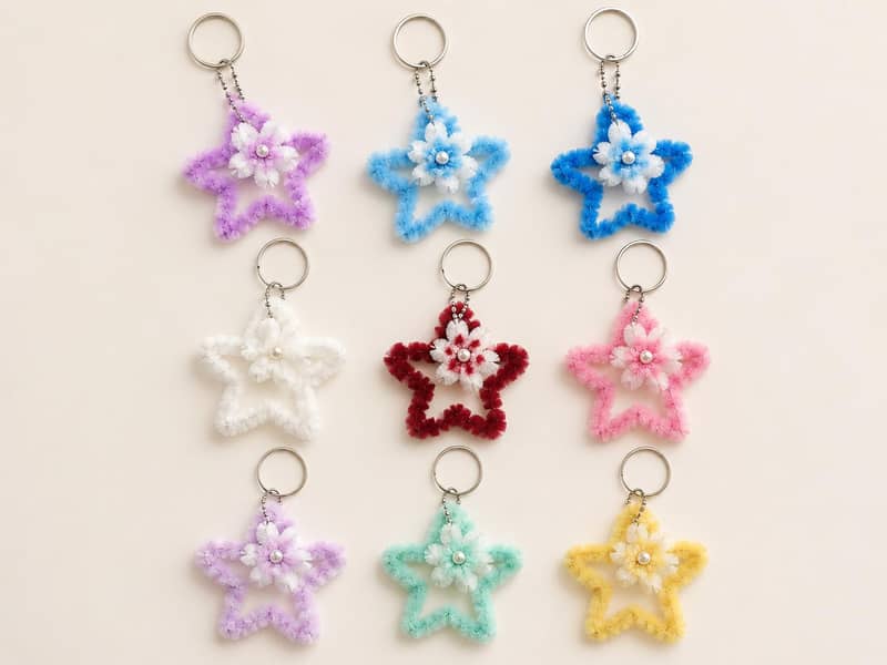 Cute Pipecleaner Keychains 3