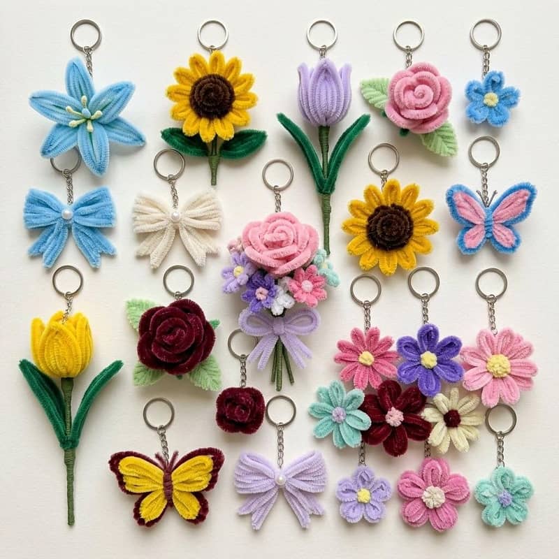 Cute Pipecleaner Keychains 6
