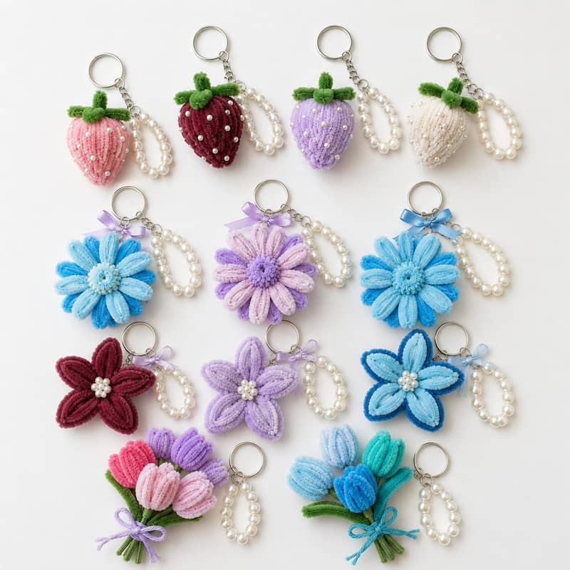 Cute Pipecleaner Keychains 7