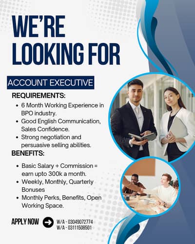 Sales Executive, Account Executive,