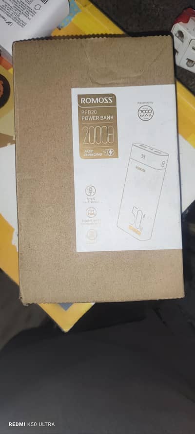 romoss 20000mah battery power bank 50watt ps charging