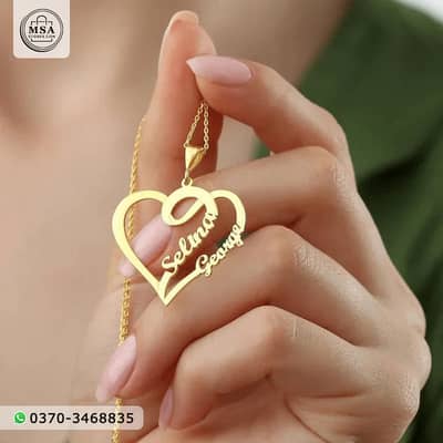 Heart Shape Customized Name Locket – Personalized Engraved Pendant Nec