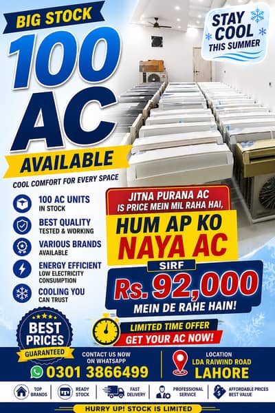 Brand New Split AC – 100+ Units in Stock | available