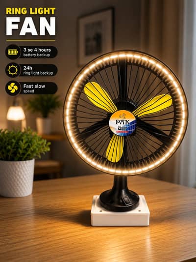 Rechargeable fan + ring light