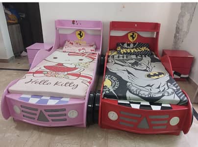 Stylish kids beds with side table