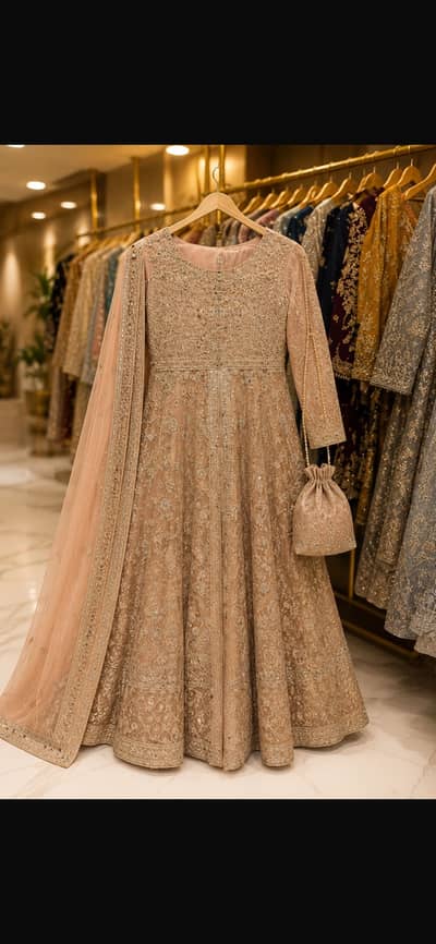 Haseens Formal Maxi 3 piece | Light Pink Champagne Maxi| Party Wear