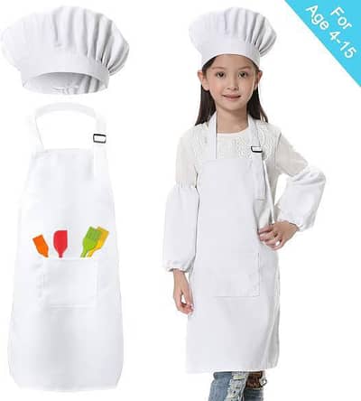kid chef apron and cap costume