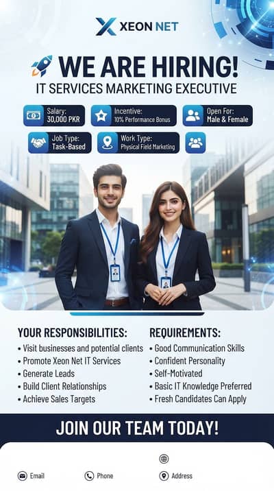 Hiring: IT Services Marketing Executive (Male & Female)