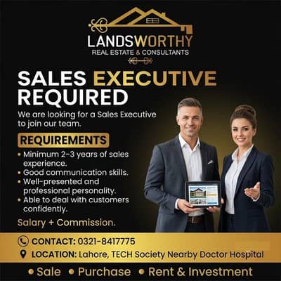 Sales Executive Required , Male & Female Jobs (Real Estate) Office