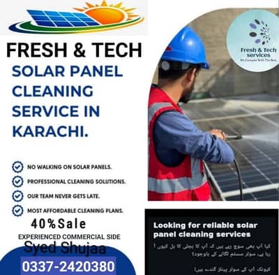 solar panel clean services with electric meter